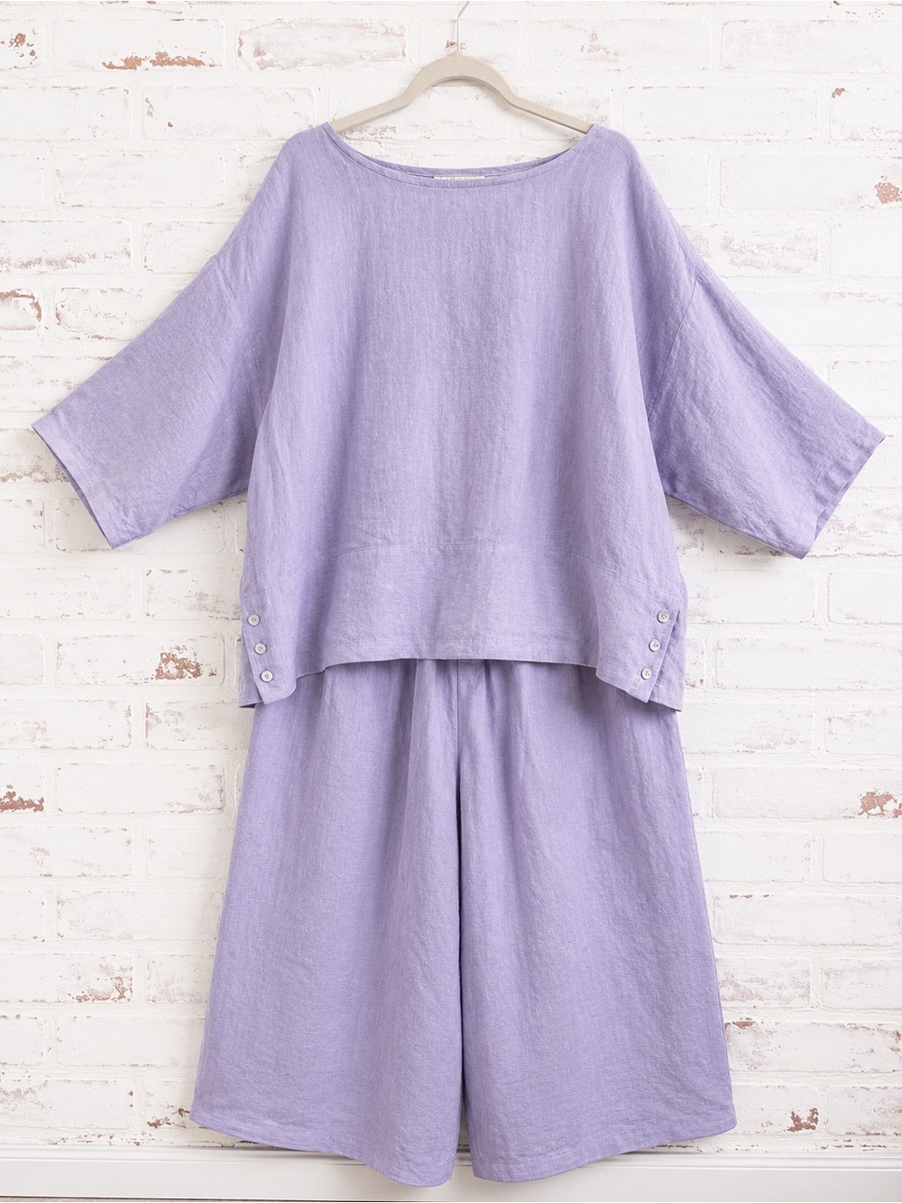 BRYN WALKER Linen Two-Piece - Top & Wide Leg Pants Set